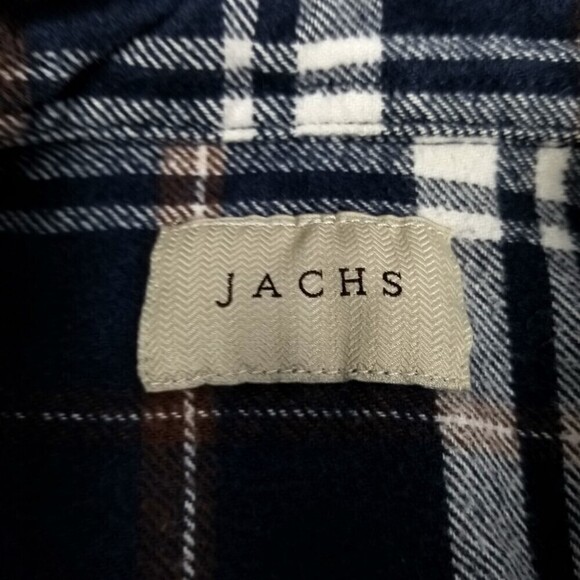 JACHS NY Blue Brawny Plaid Cotton Flannel Shirt Wester Button Down Casual Small - Picture 2 of 9